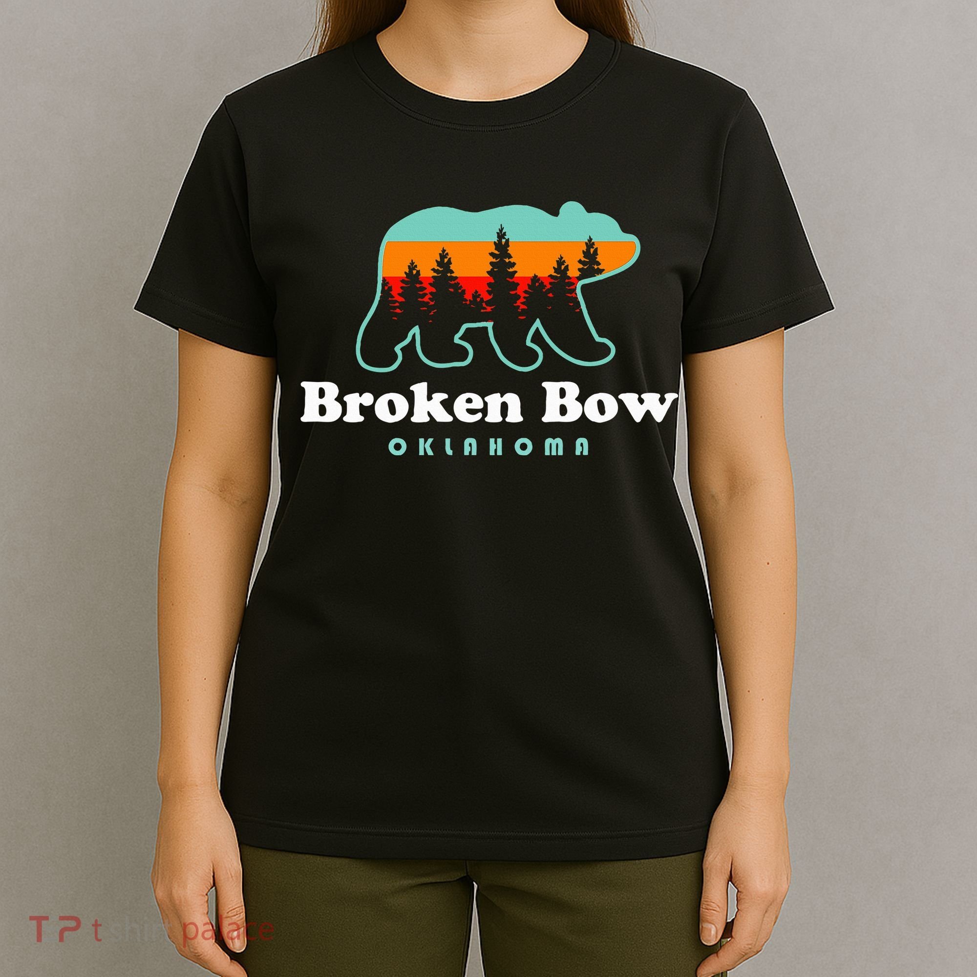 Broken Bow Oklahoma Lake Outdoors Bear T-Shirt