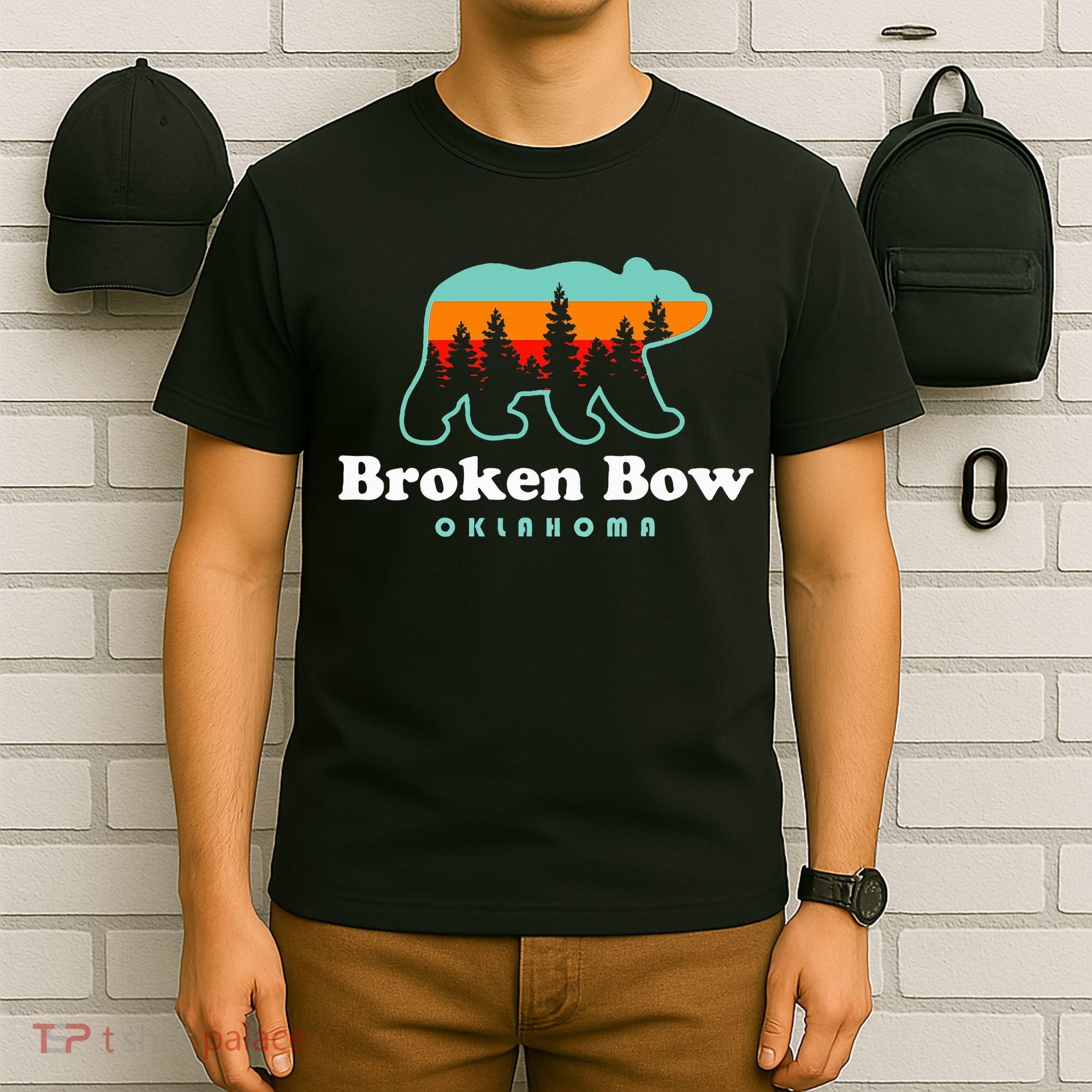 Broken Bow Oklahoma Lake Outdoors Bear T-Shirt