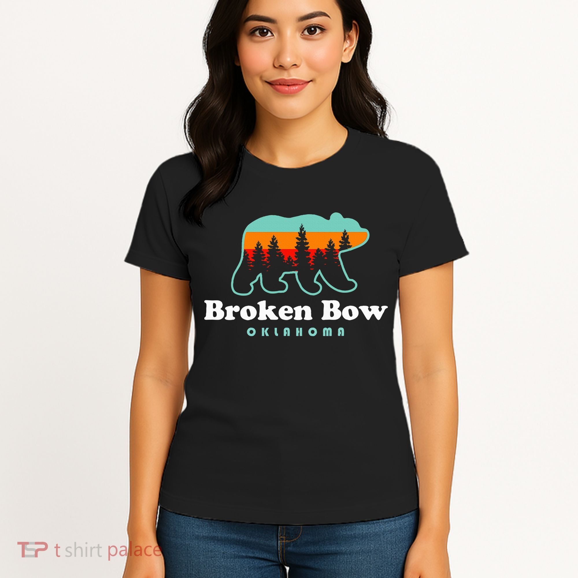 Broken Bow Oklahoma Lake Outdoors Bear Women's T-Shirt