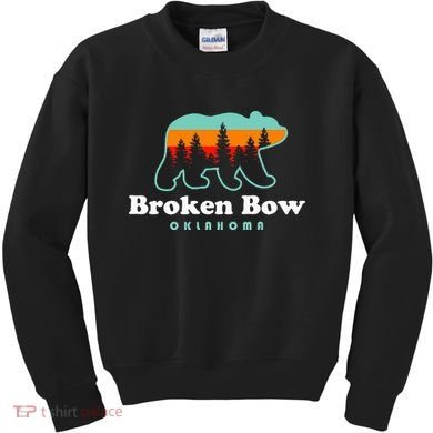 Broken Bow Oklahoma Lake Outdoors Bear Kids Sweatshirt