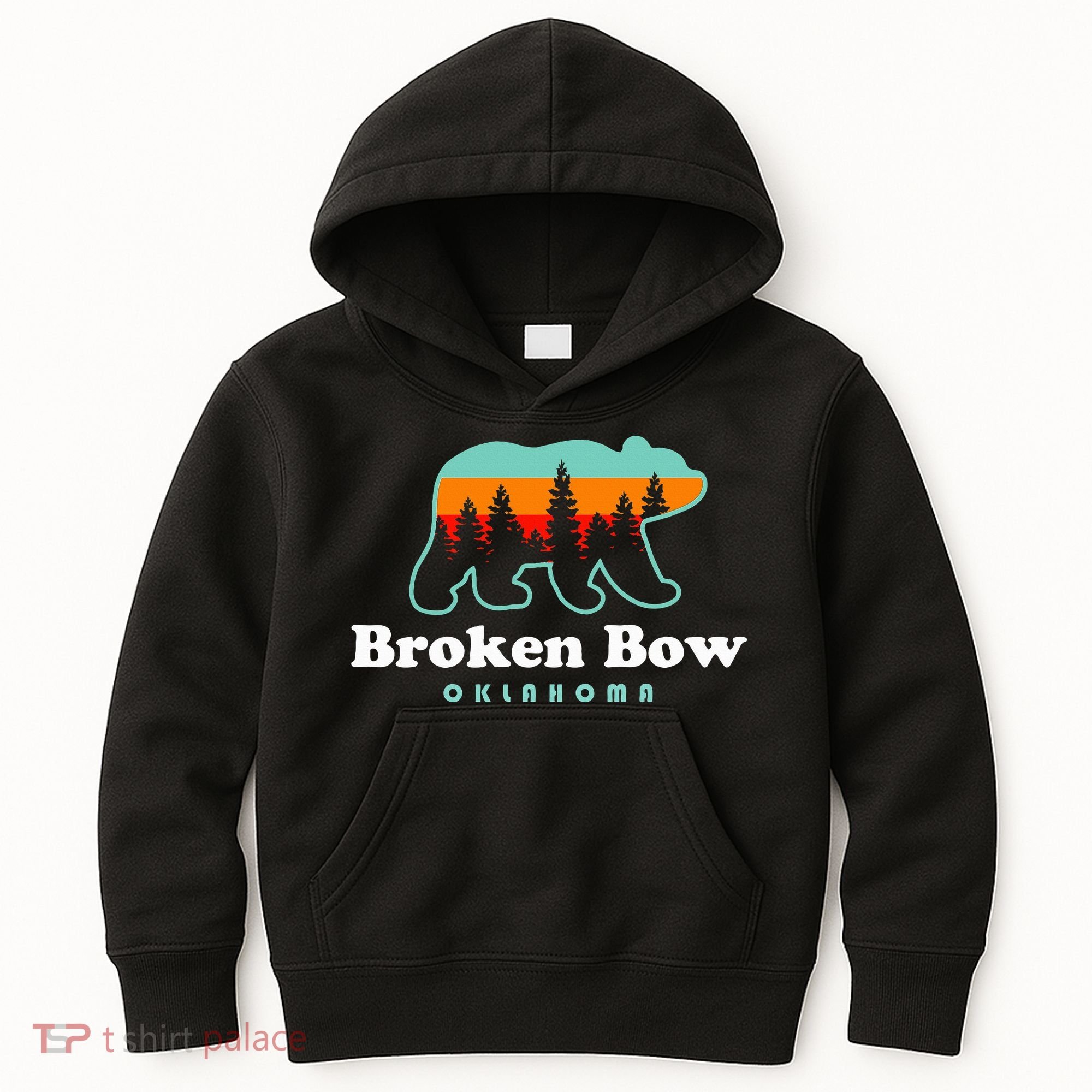 Broken Bow Oklahoma Lake Outdoors Bear Kids Hoodie