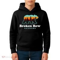 Broken Bow Oklahoma Lake Outdoors Bear Kids Hoodie thumb 4