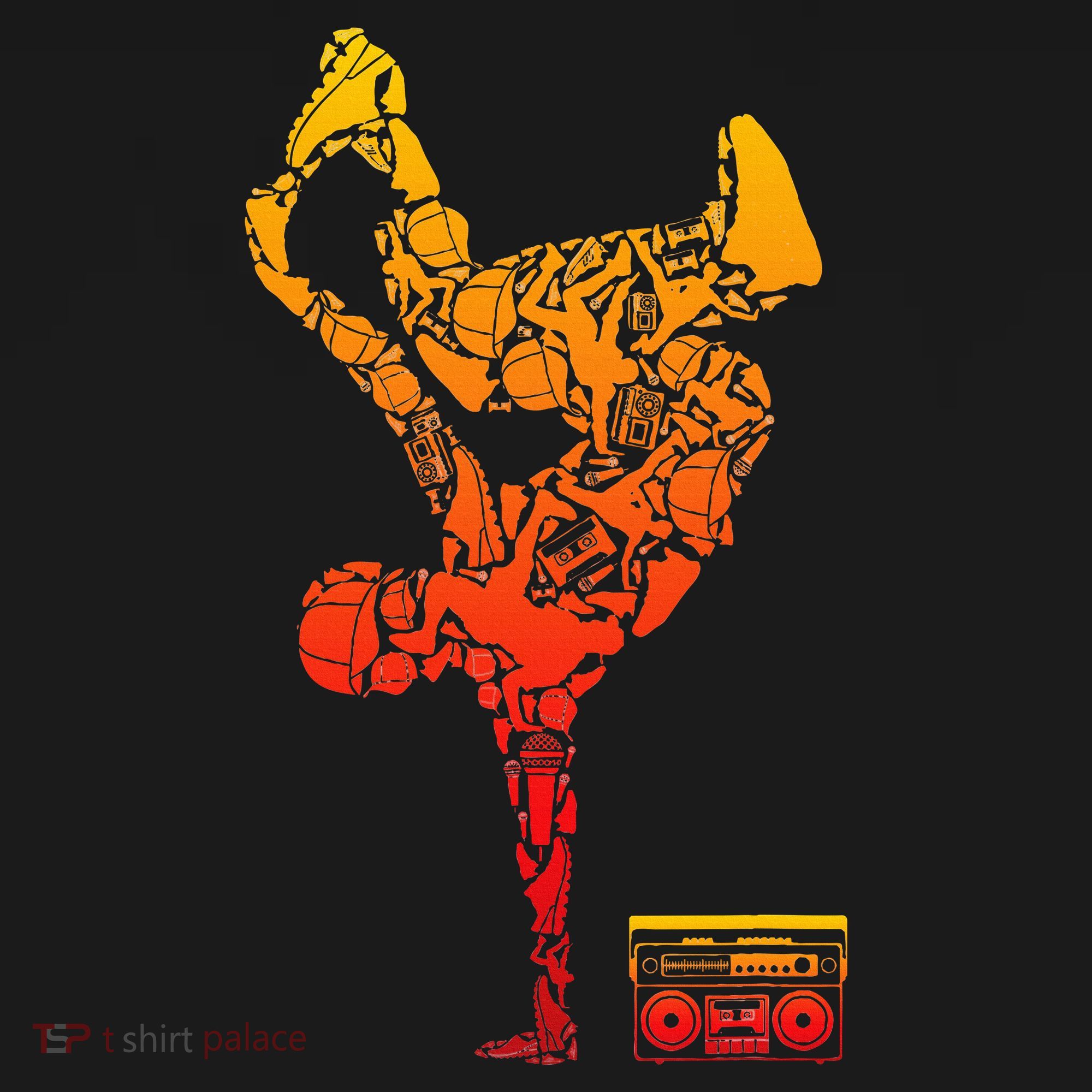 Breakdancing Boombox One Hand Freeze Hip Hop Breaking Hoodie