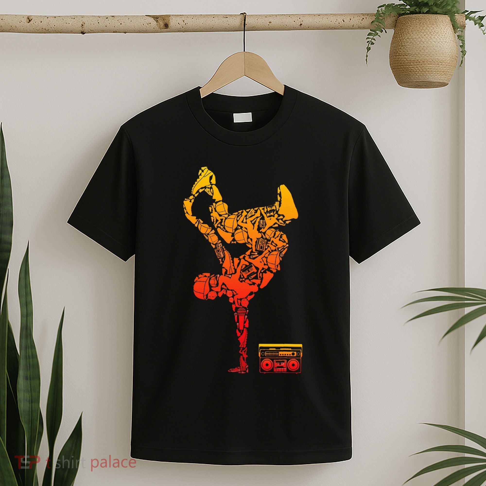 Breakdancing Boombox One Hand Freeze Hip Hop Breaking T-Shirt