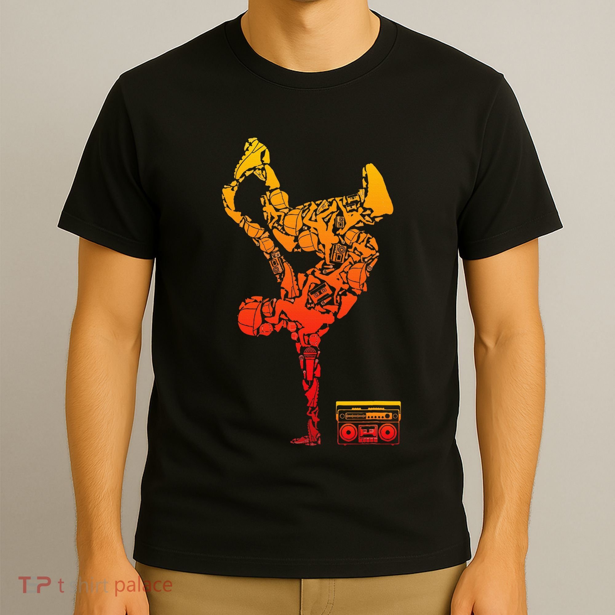 Breakdancing Boombox One Hand Freeze Hip Hop Breaking T-Shirt