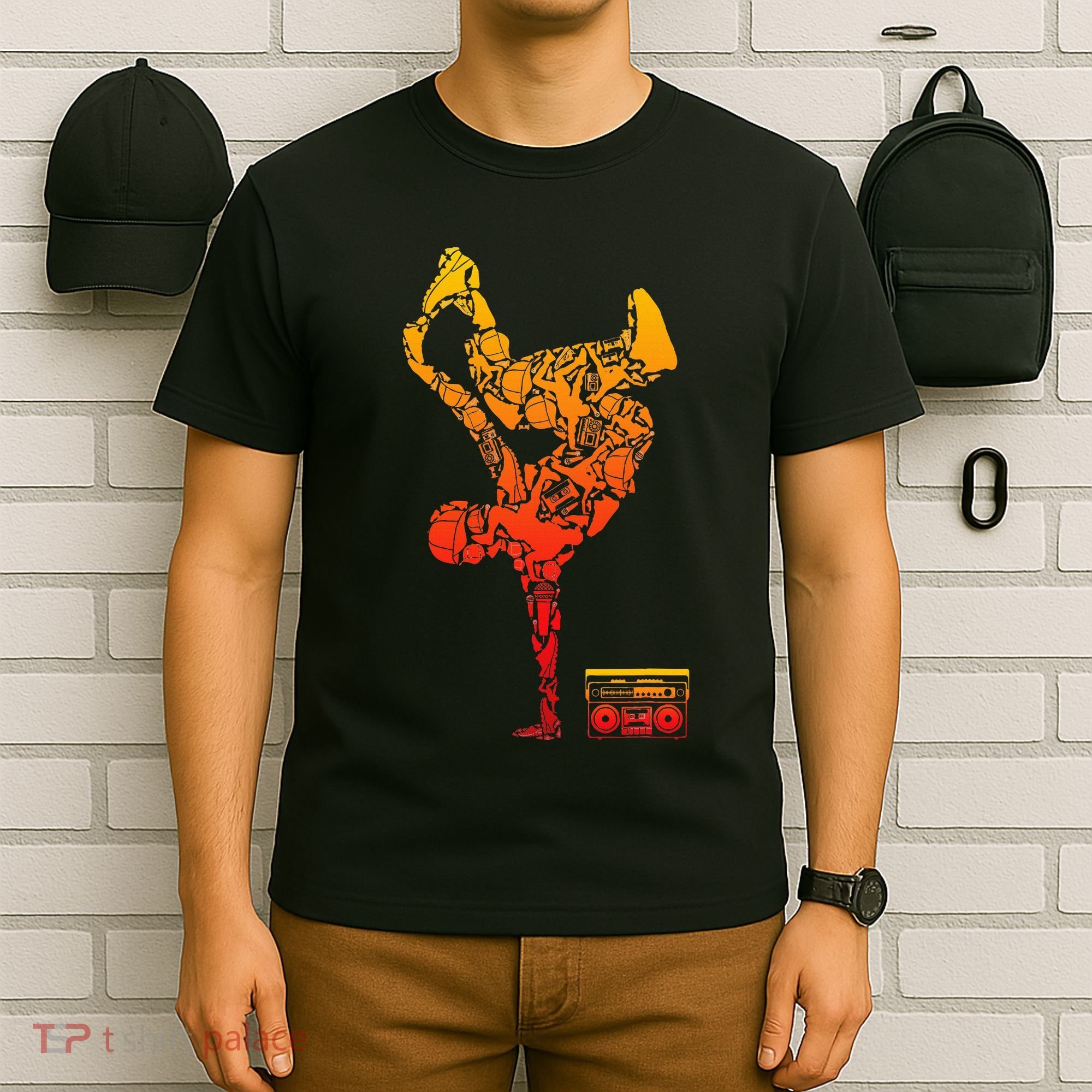 Breakdancing Boombox One Hand Freeze Hip Hop Breaking T-Shirt
