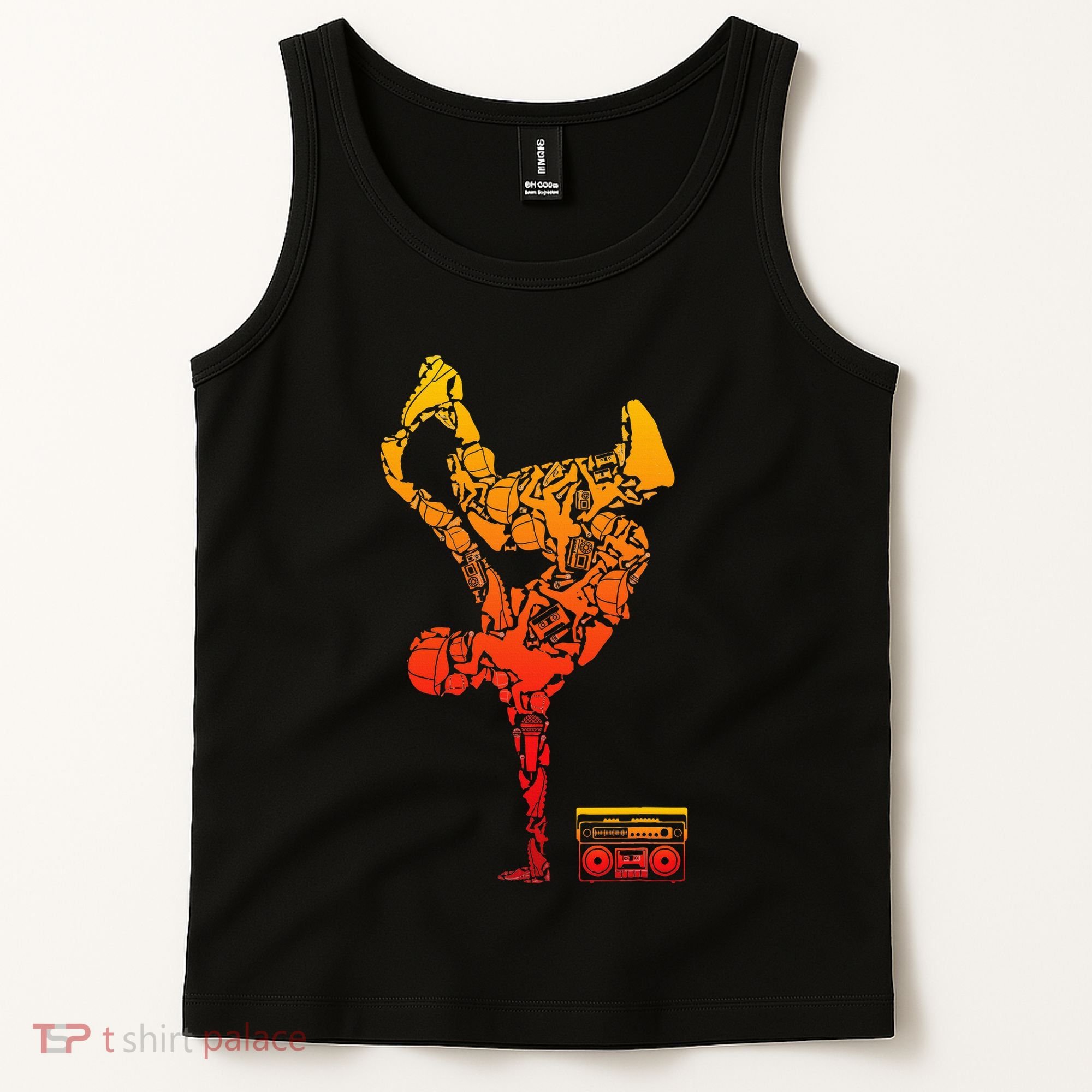 Breakdancing Boombox One Hand Freeze Hip Hop Breaking Tank Top