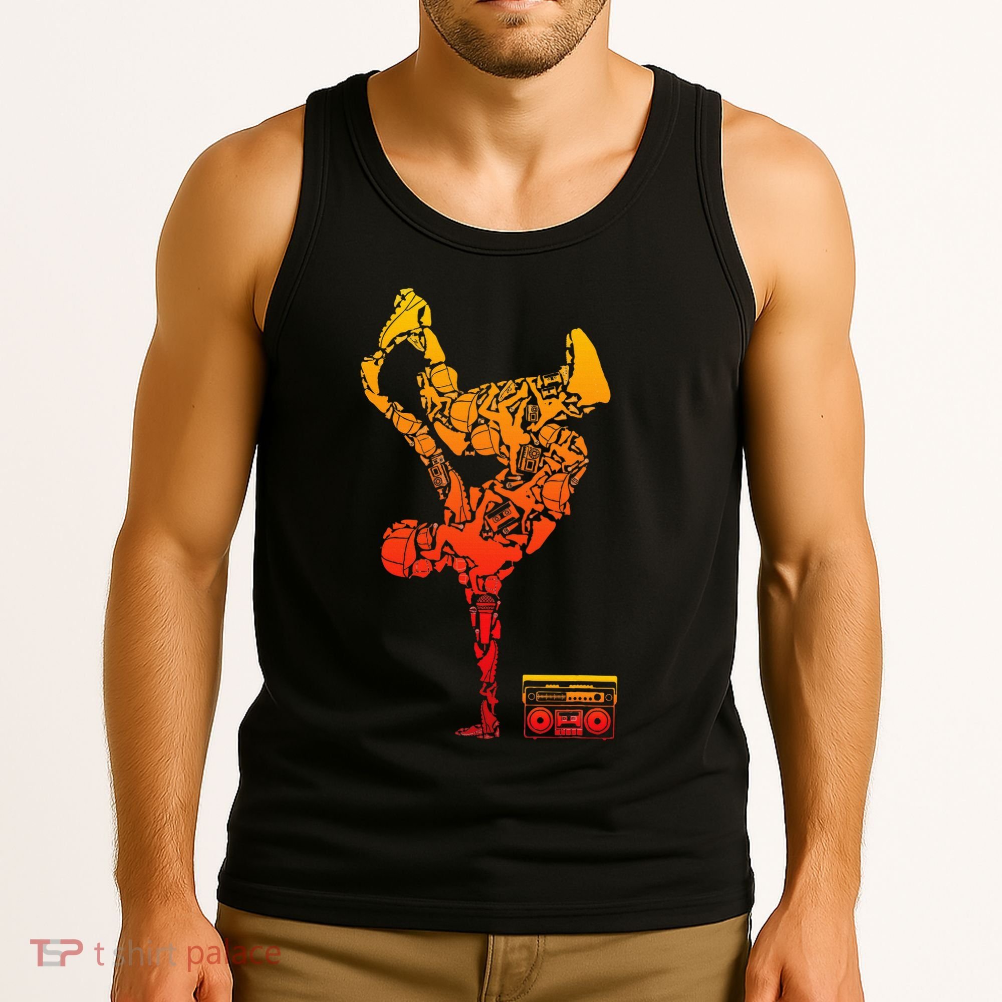 Breakdancing Boombox One Hand Freeze Hip Hop Breaking Tank Top