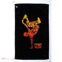 Breakdancing Boombox One Hand Freeze Hip Hop Breaking Golf Towel thumb 0