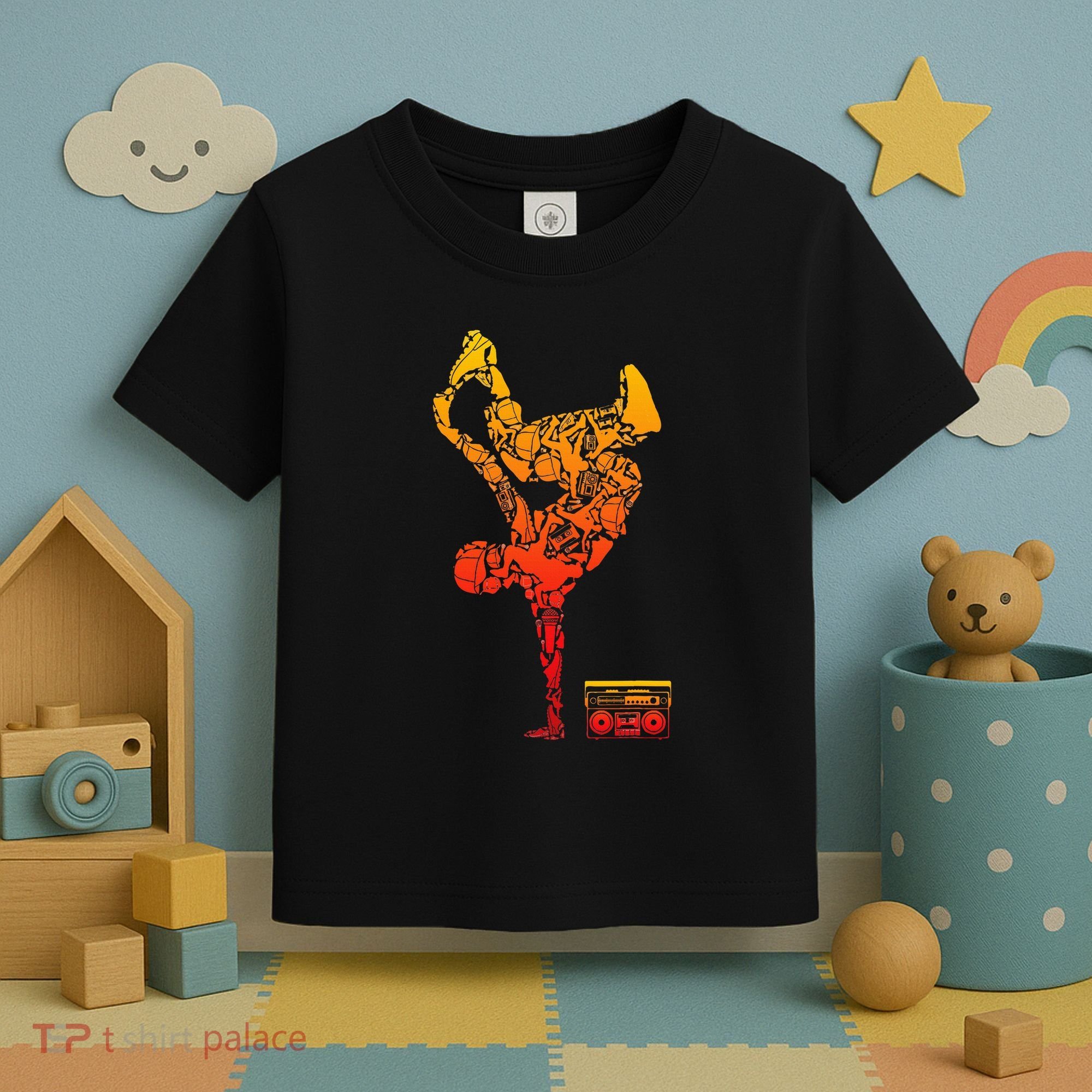 Breakdancing Boombox One Hand Freeze Hip Hop Breaking Toddler T-Shirt