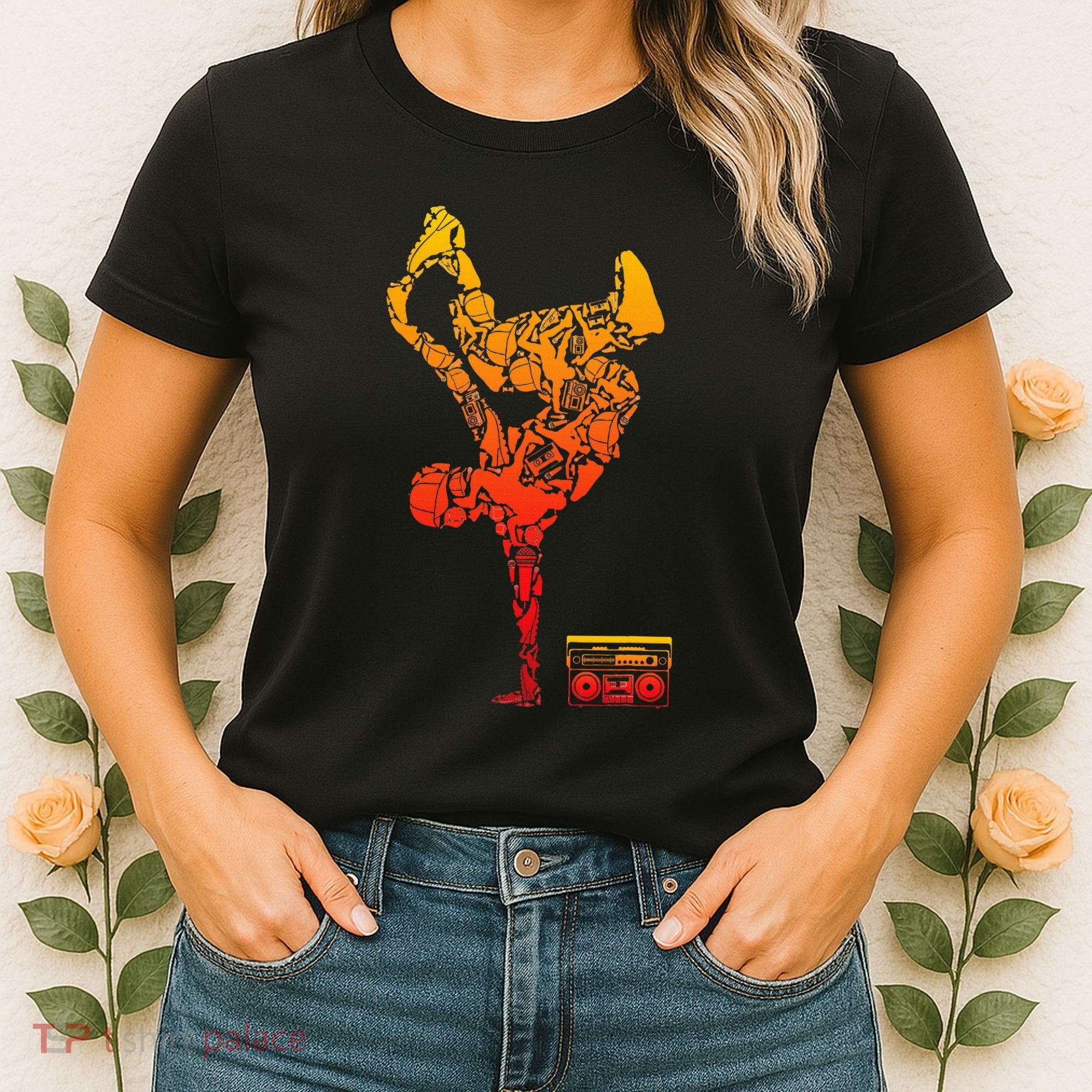 Breakdancing Boombox One Hand Freeze Hip Hop Breaking Women's T-Shirt