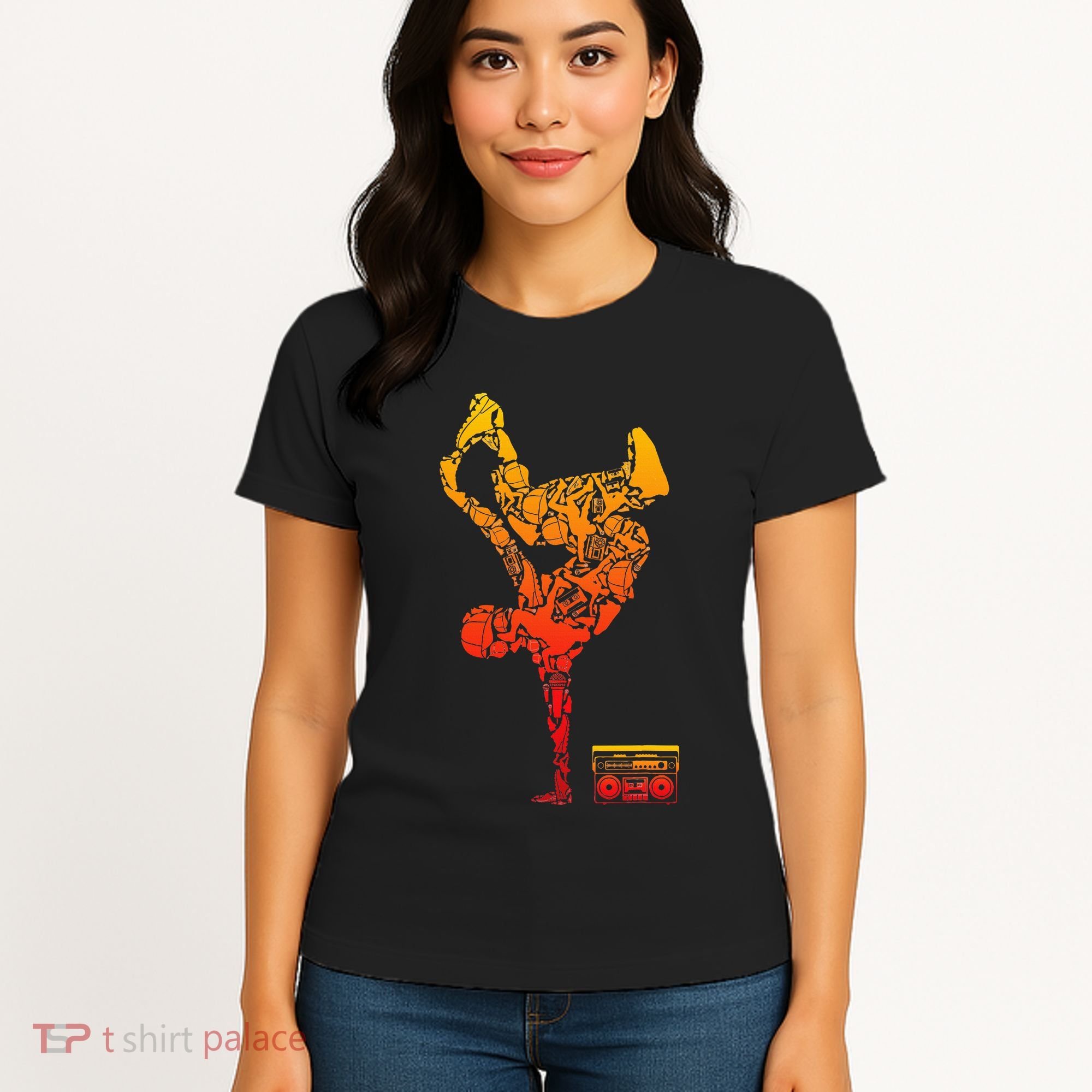 Breakdancing Boombox One Hand Freeze Hip Hop Breaking Women's T-Shirt