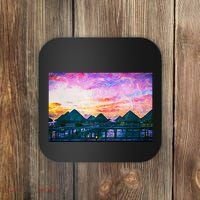 Bora Bora Oceania Oil Paint Coaster thumb 0