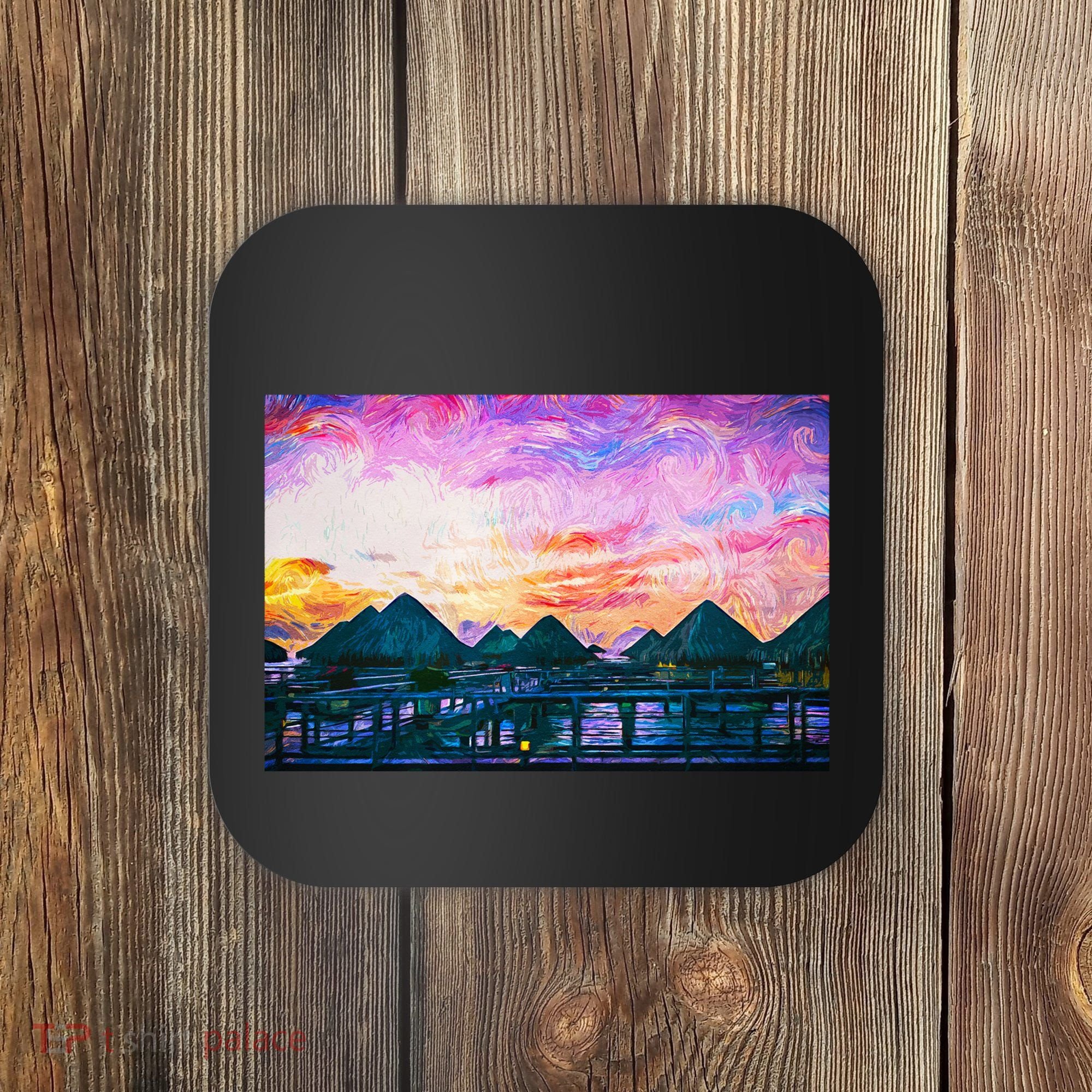 Bora Bora Oceania Oil Paint Coaster