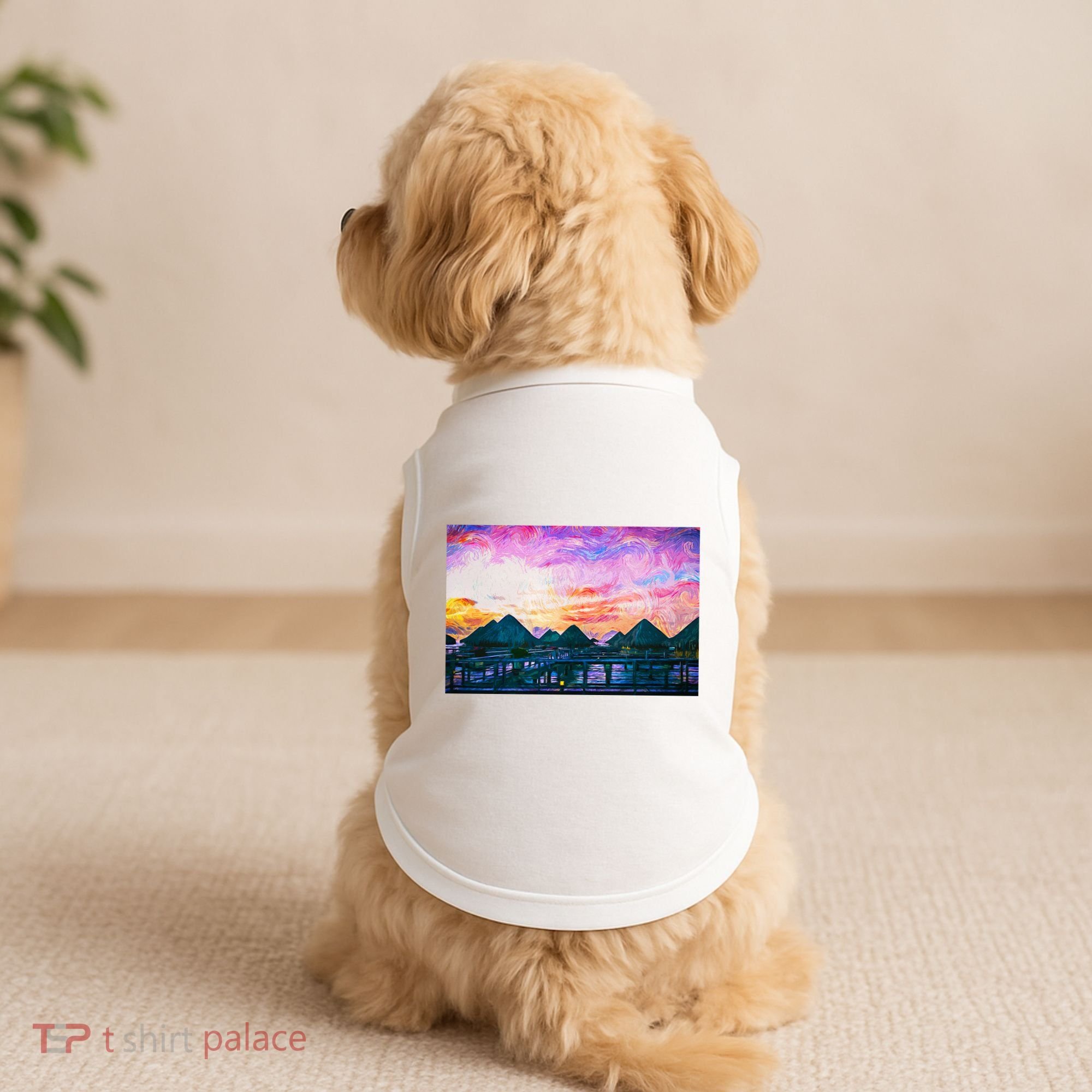 Bora Bora Oceania Oil Paint Doggie Tank