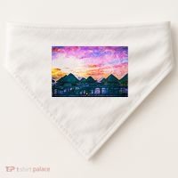 Bora Bora Oceania Oil Paint USA-Made Doggie Bandana thumb 0