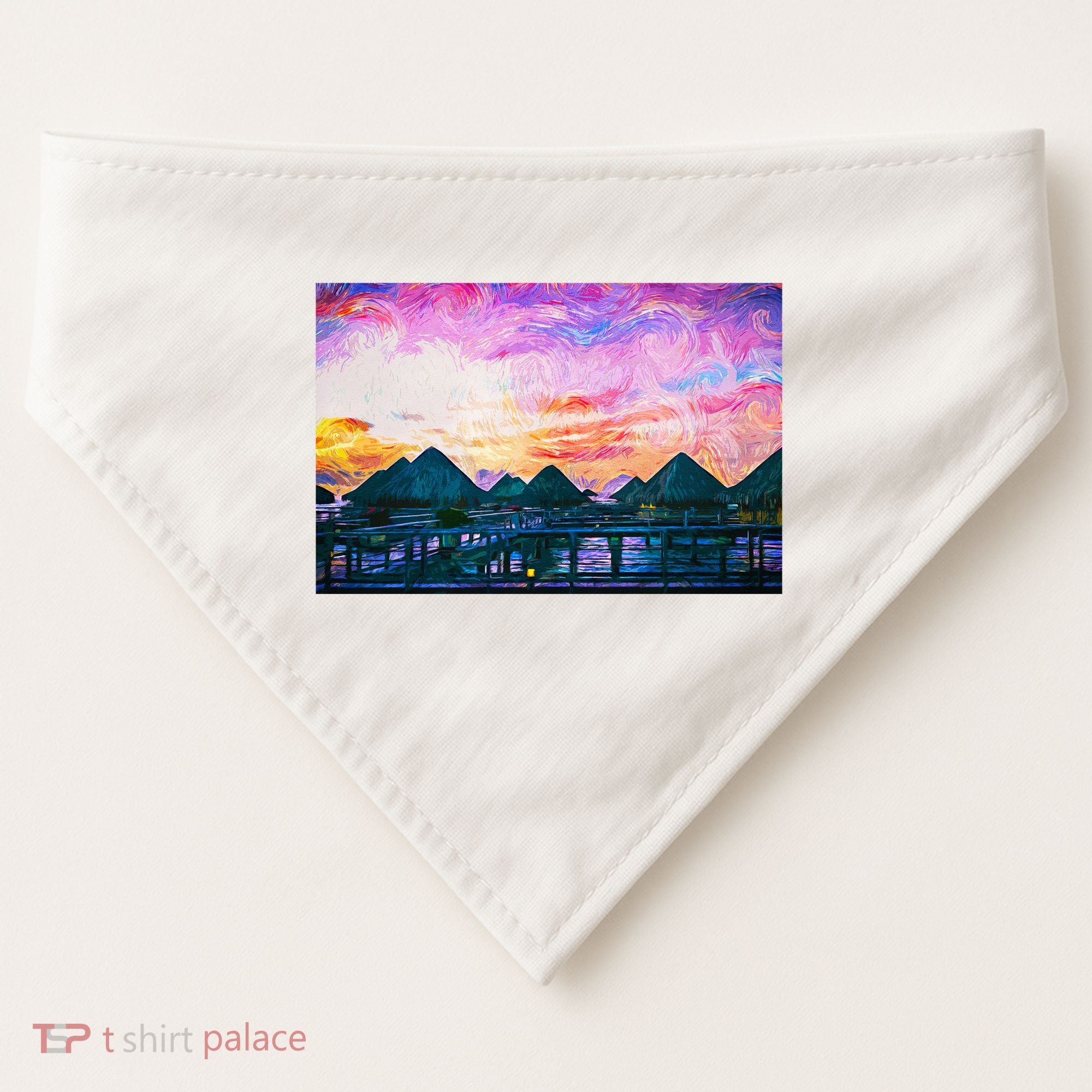 Bora Bora Oceania Oil Paint USA-Made Doggie Bandana