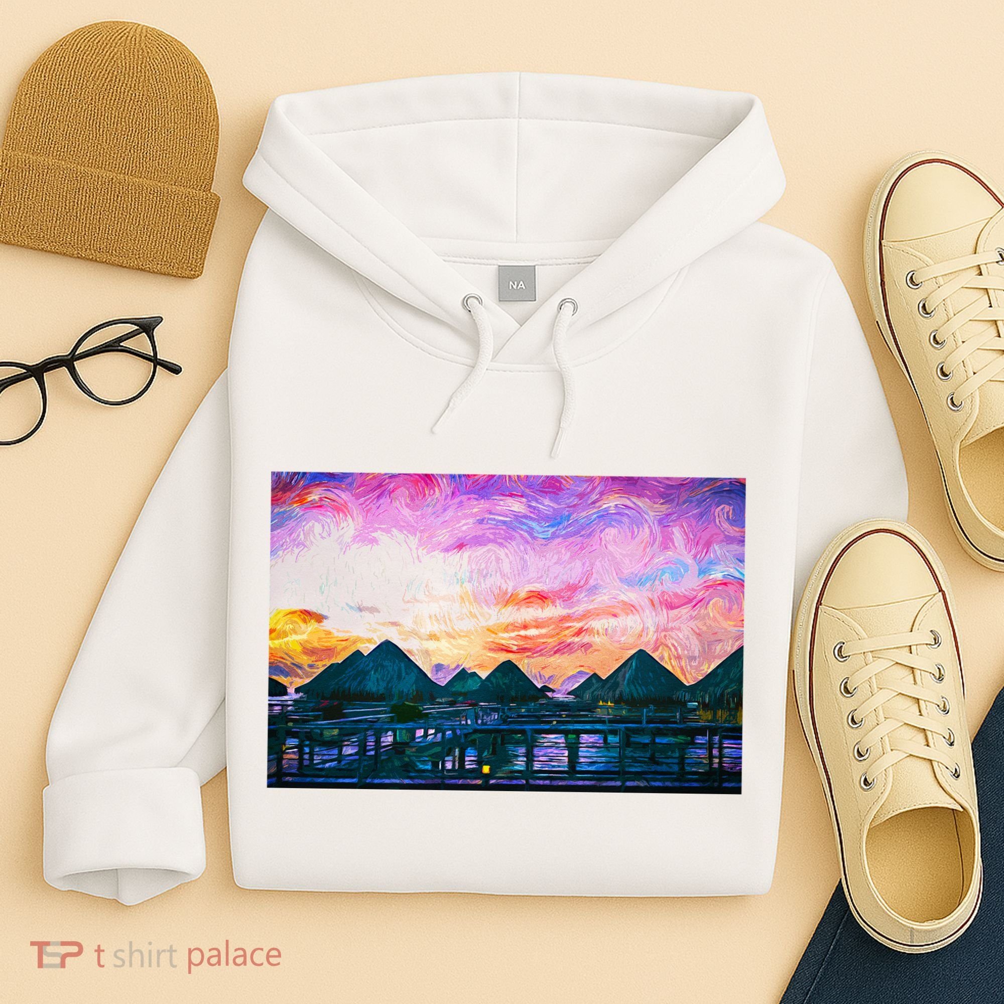 Bora Bora Oceania Oil Paint Hoodie