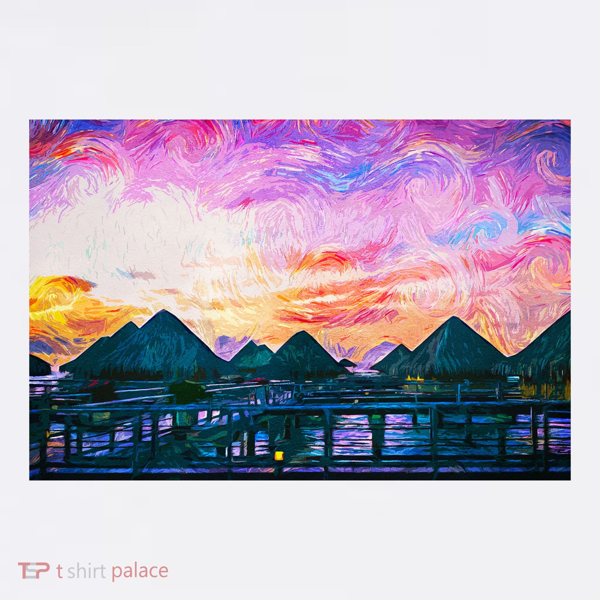 Bora Bora Oceania Oil Paint T-Shirt