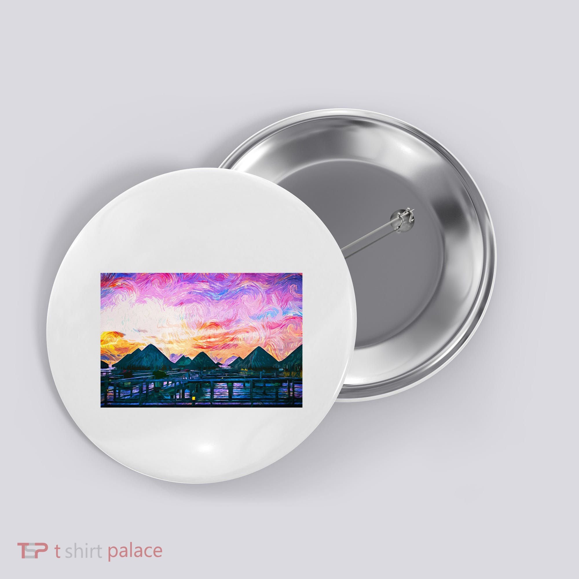 Bora Bora Oceania Oil Paint Button