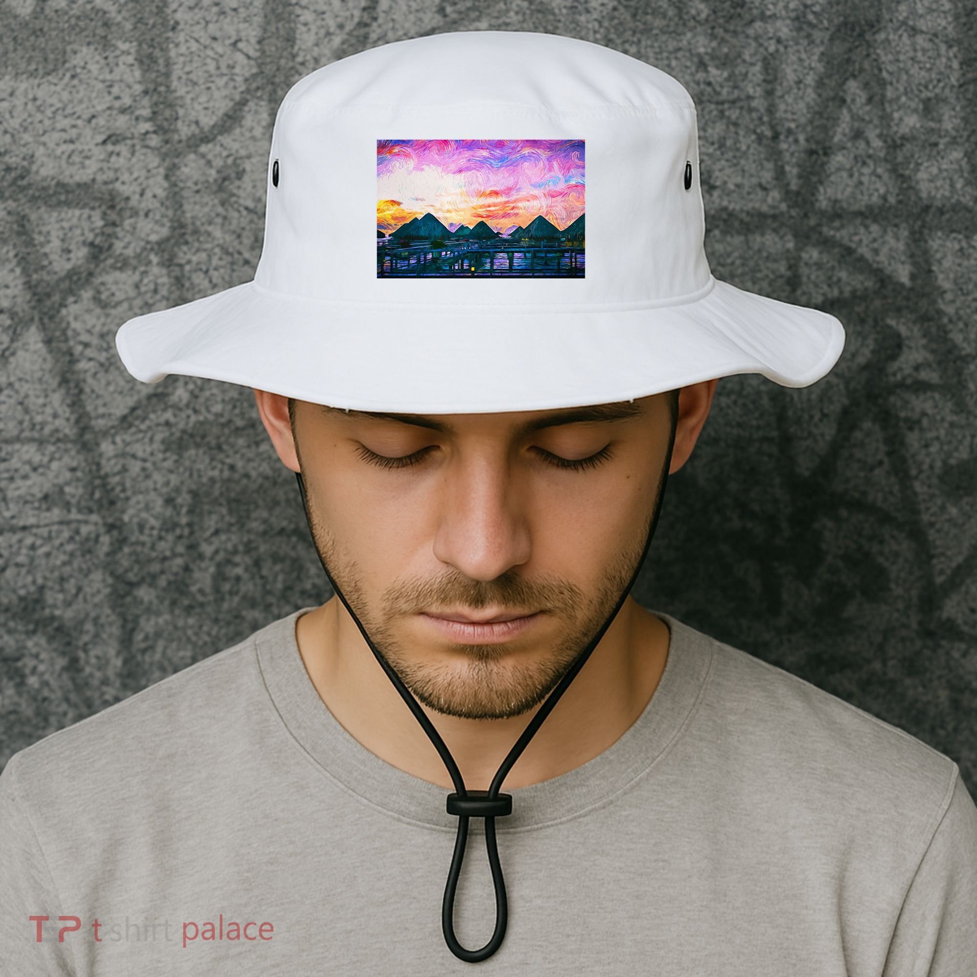 Bora Bora Oceania Oil Paint Bucket Hat