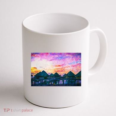 Bora Bora Oceania Oil Paint Coffee Mug back
