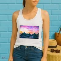 Bora Bora Oceania Oil Paint Women's Tank Top thumb 2