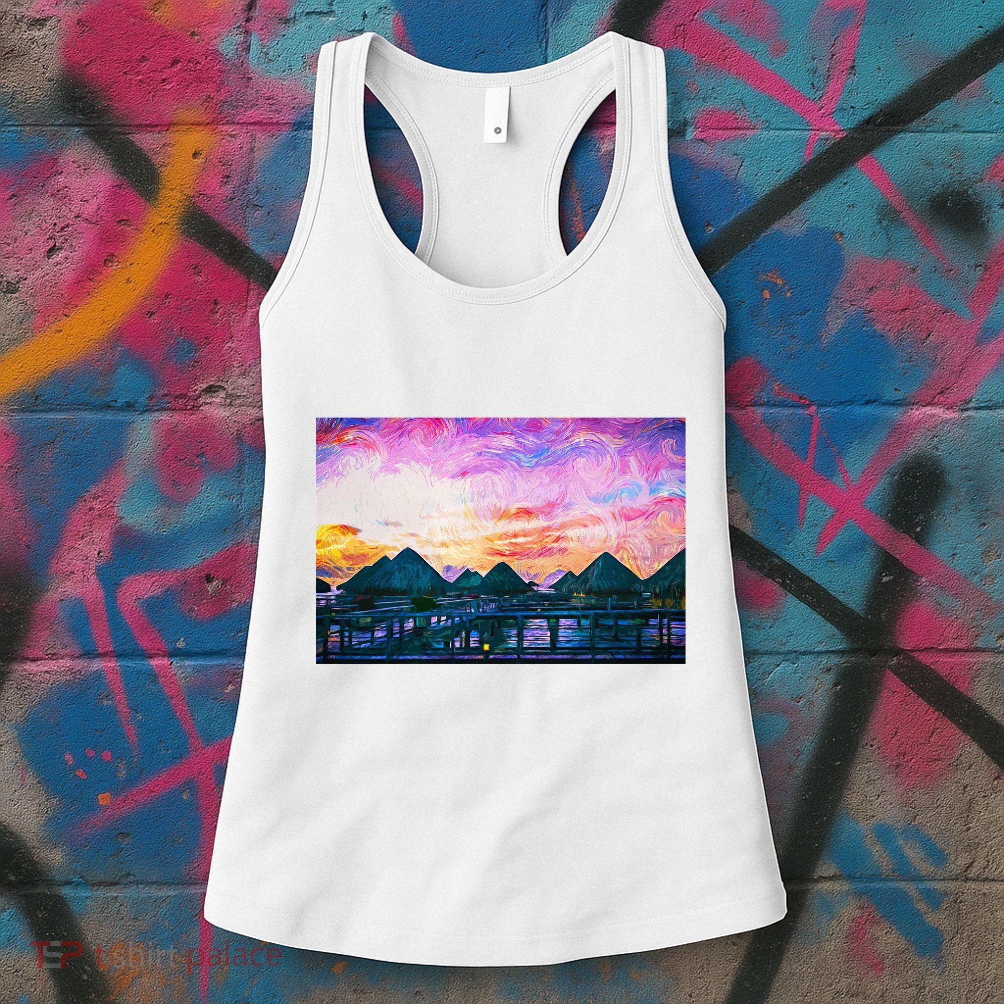 Bora Bora Oceania Oil Paint Women's Tank Top
