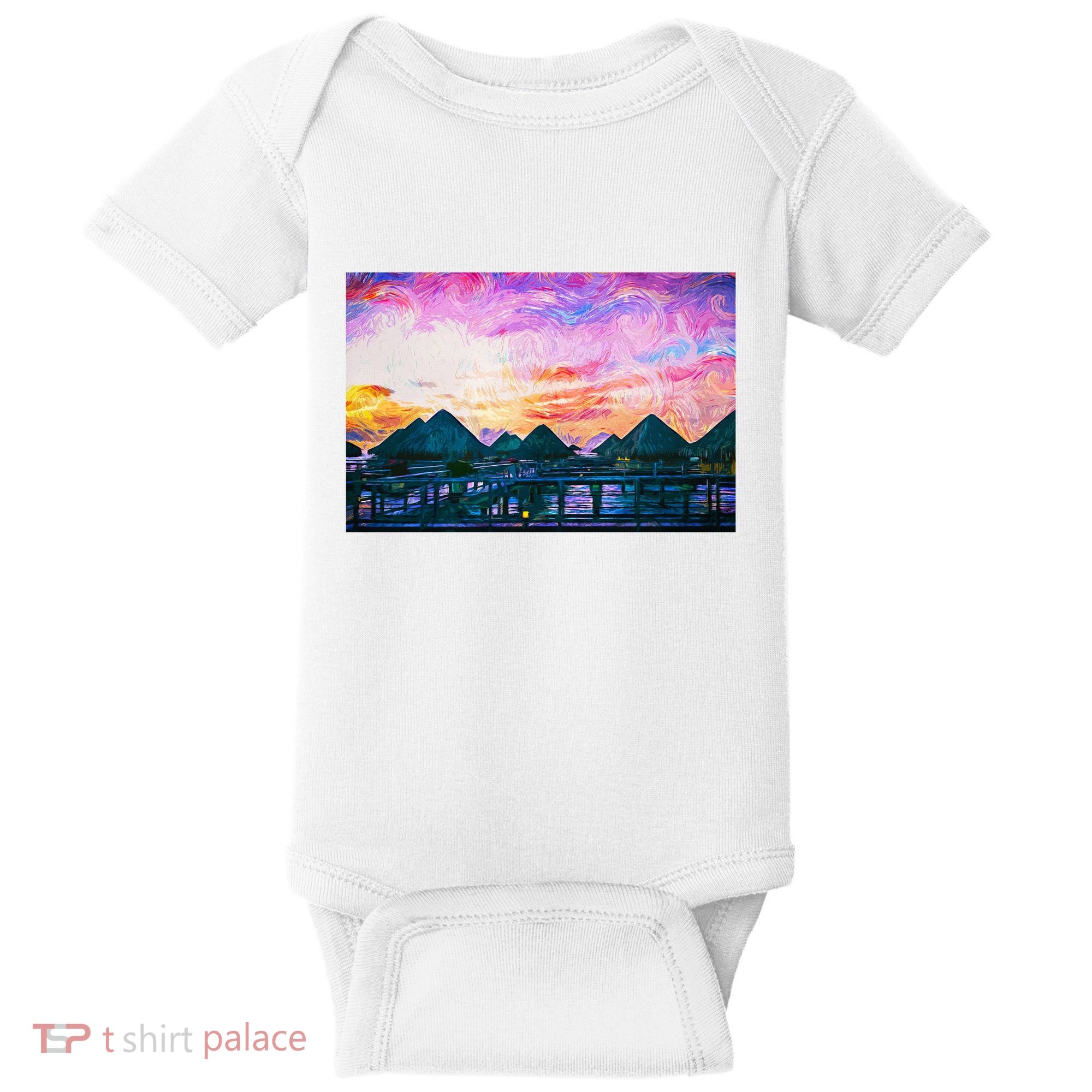 Bora Bora Oceania Oil Paint Baby Bodysuit