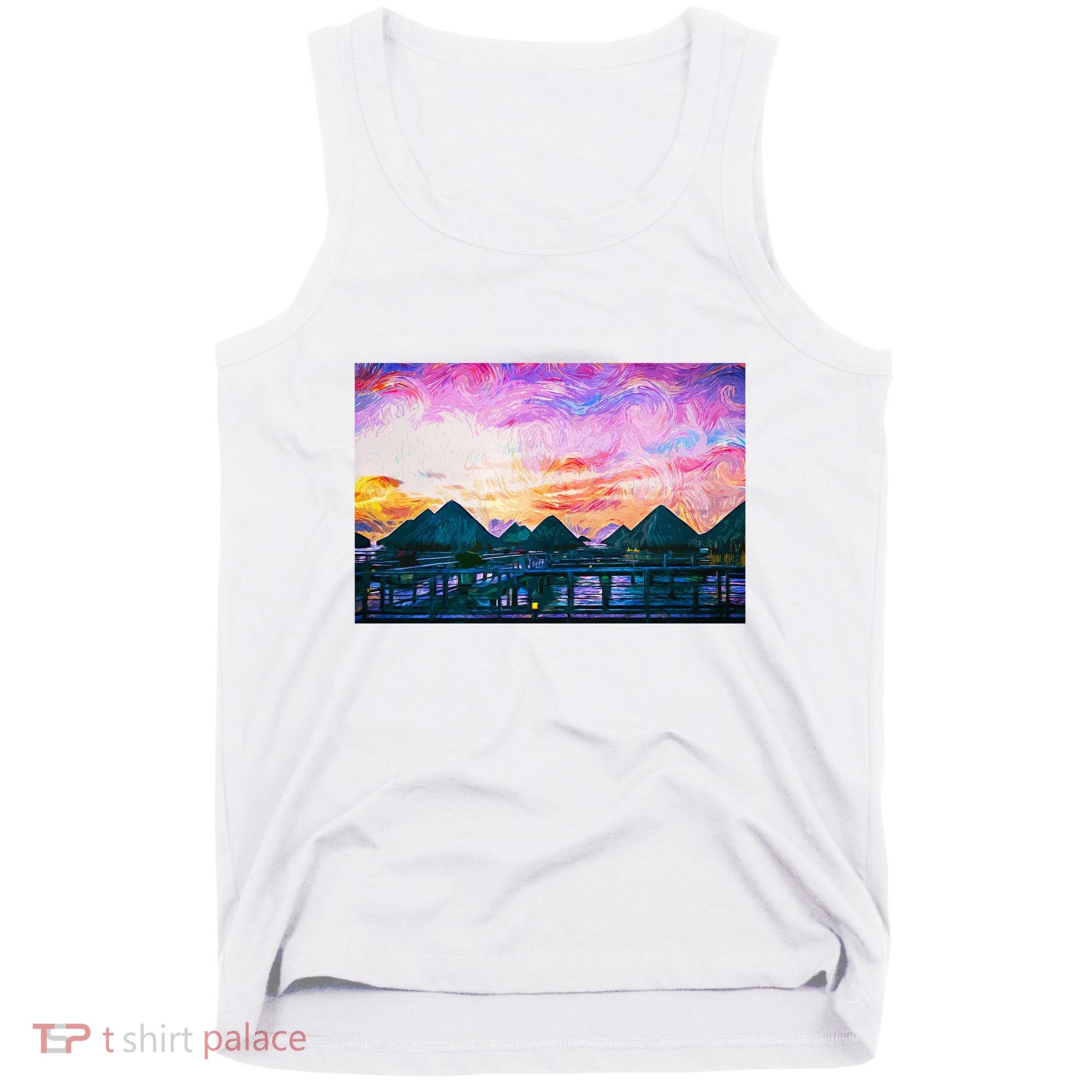 Bora Bora Oceania Oil Paint Tank Top
