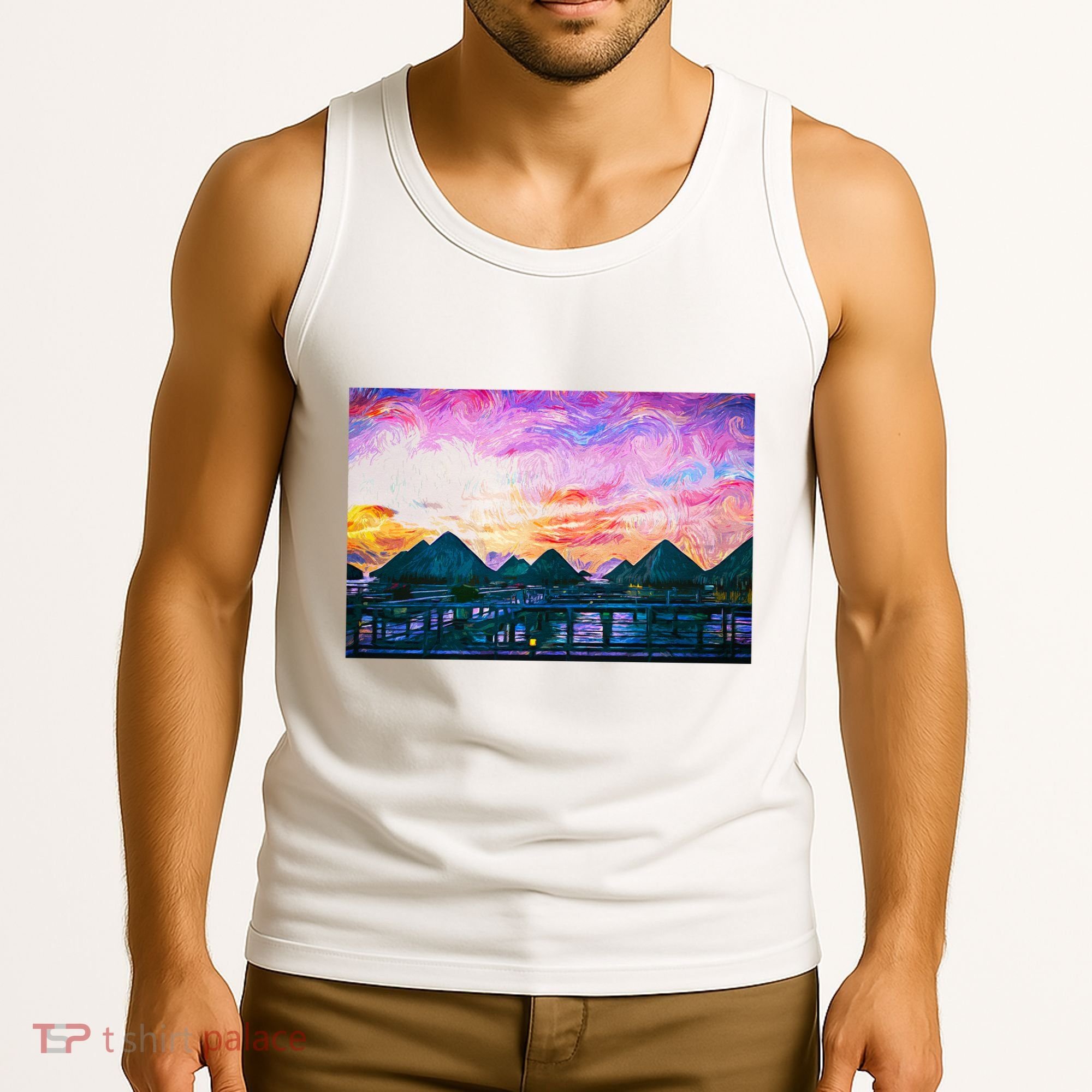 Bora Bora Oceania Oil Paint Tank Top