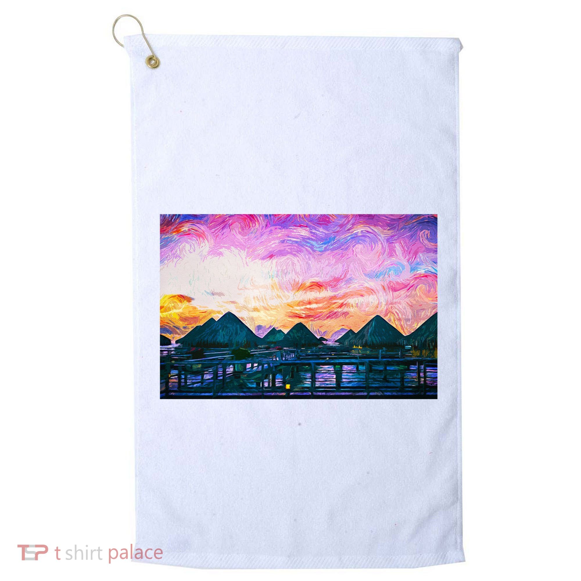 Bora Bora Oceania Oil Paint Golf Towel