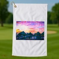 Bora Bora Oceania Oil Paint Golf Towel thumb 1