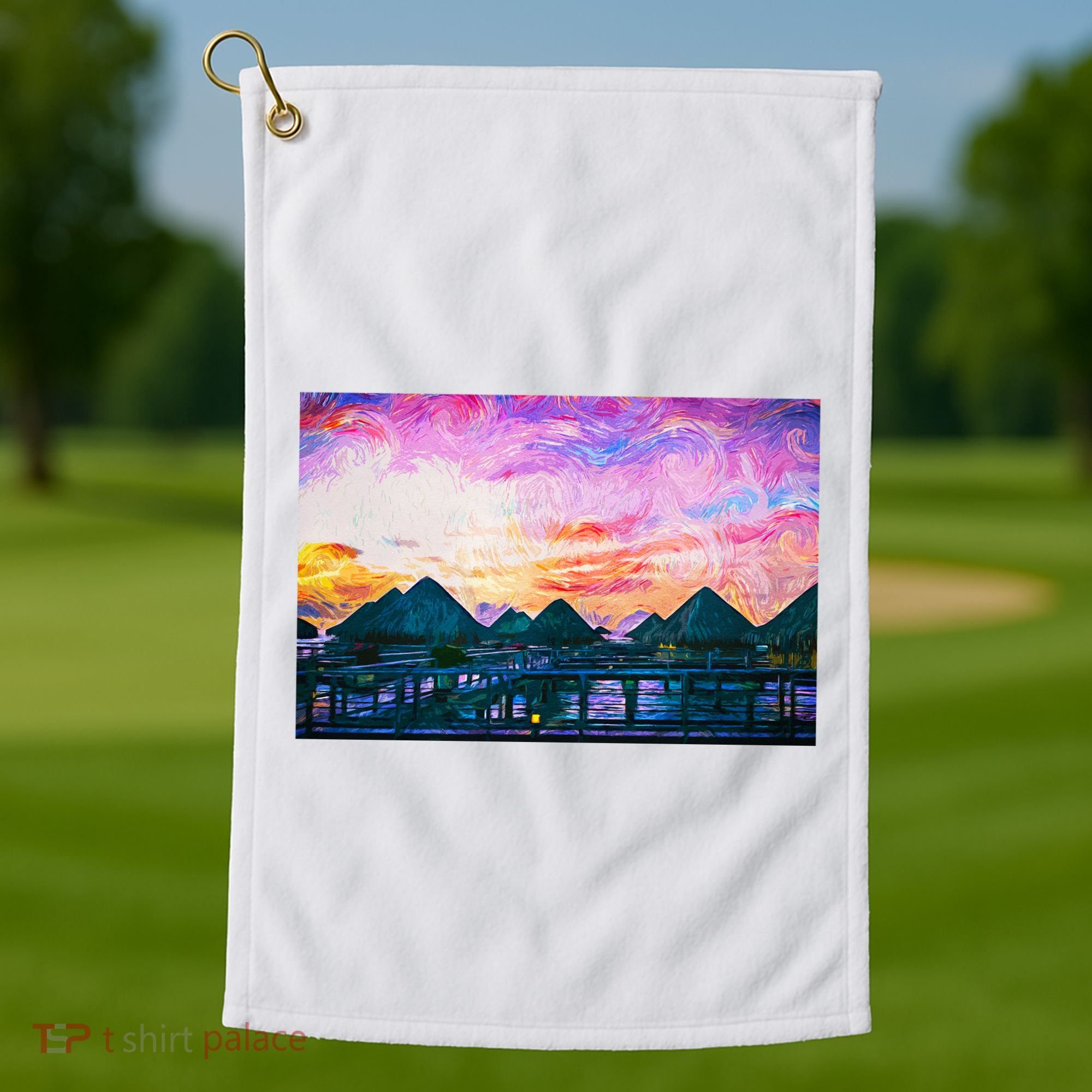 Bora Bora Oceania Oil Paint Golf Towel
