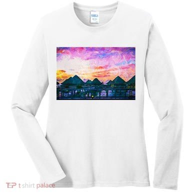 Bora Bora Oceania Oil Paint Women's Long Sleeve Shirt