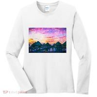 Bora Bora Oceania Oil Paint Women's Long Sleeve Shirt thumb 0