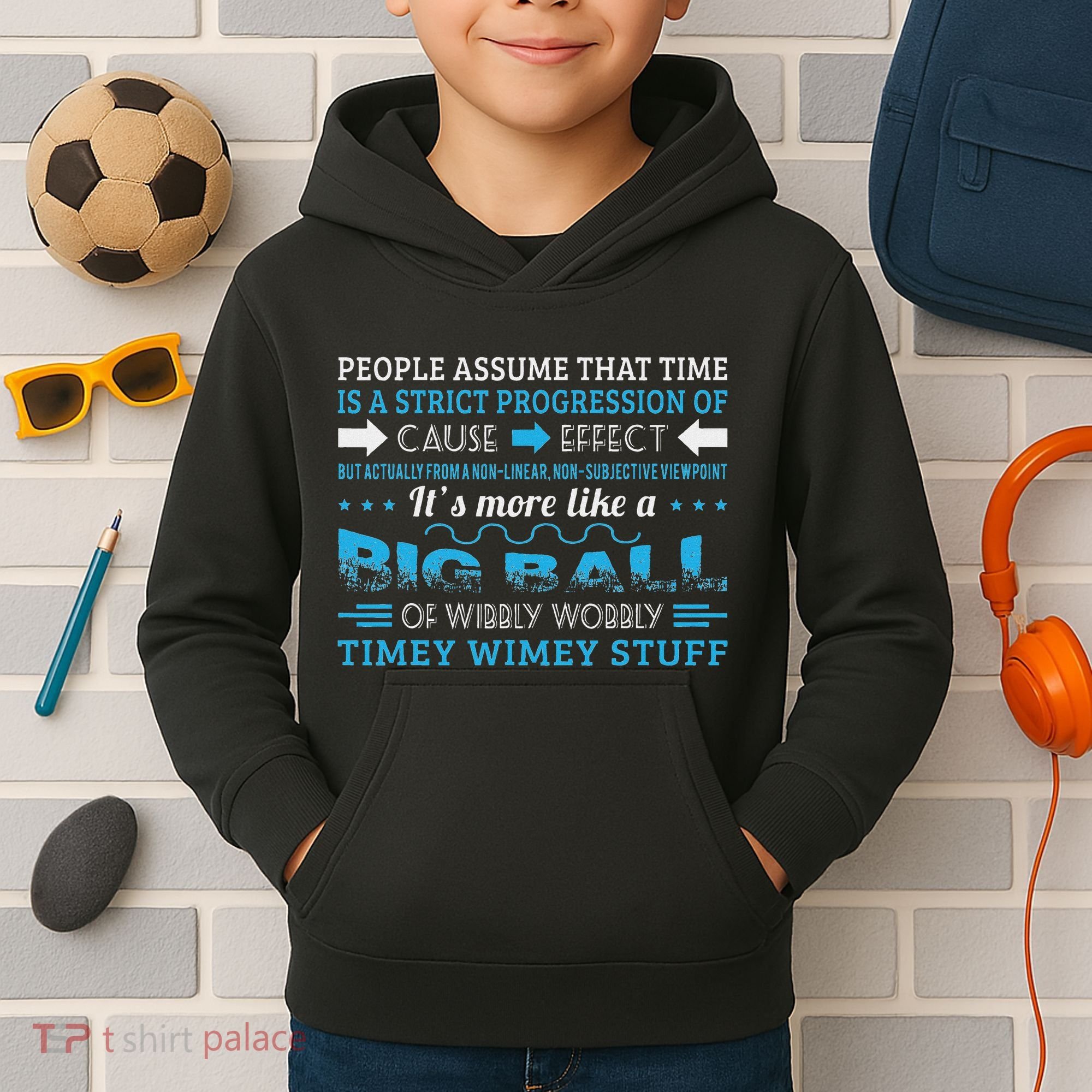 Big Ball Of Wibbly Wobbly Timey Wimey Kids Hoodie