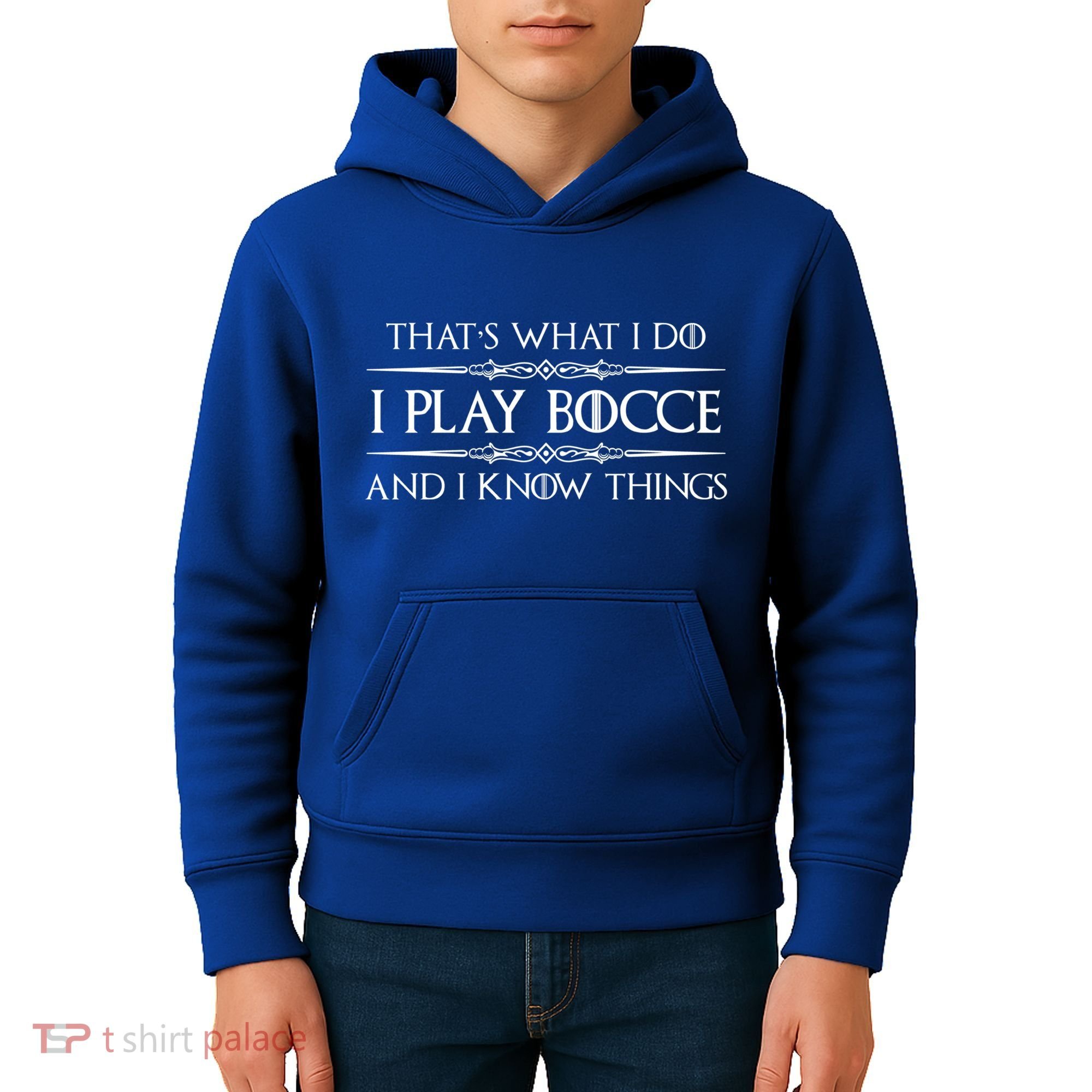 Bocce Ball Player Funny Gift I Play Bocce And I Know Things Funny Gift Kids Hoodie
