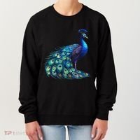 Beautiful Blue Peacock Teal Feathers Bird Lover Women Women's Sweatshirt thumb 0