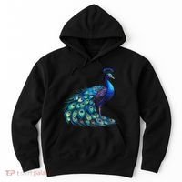 Beautiful Blue Peacock Teal Feathers Bird Lover Women Hoodie thumb 0