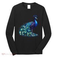 Beautiful Blue Peacock Teal Feathers Bird Lover Women Long Sleeve Shirt thumb 0