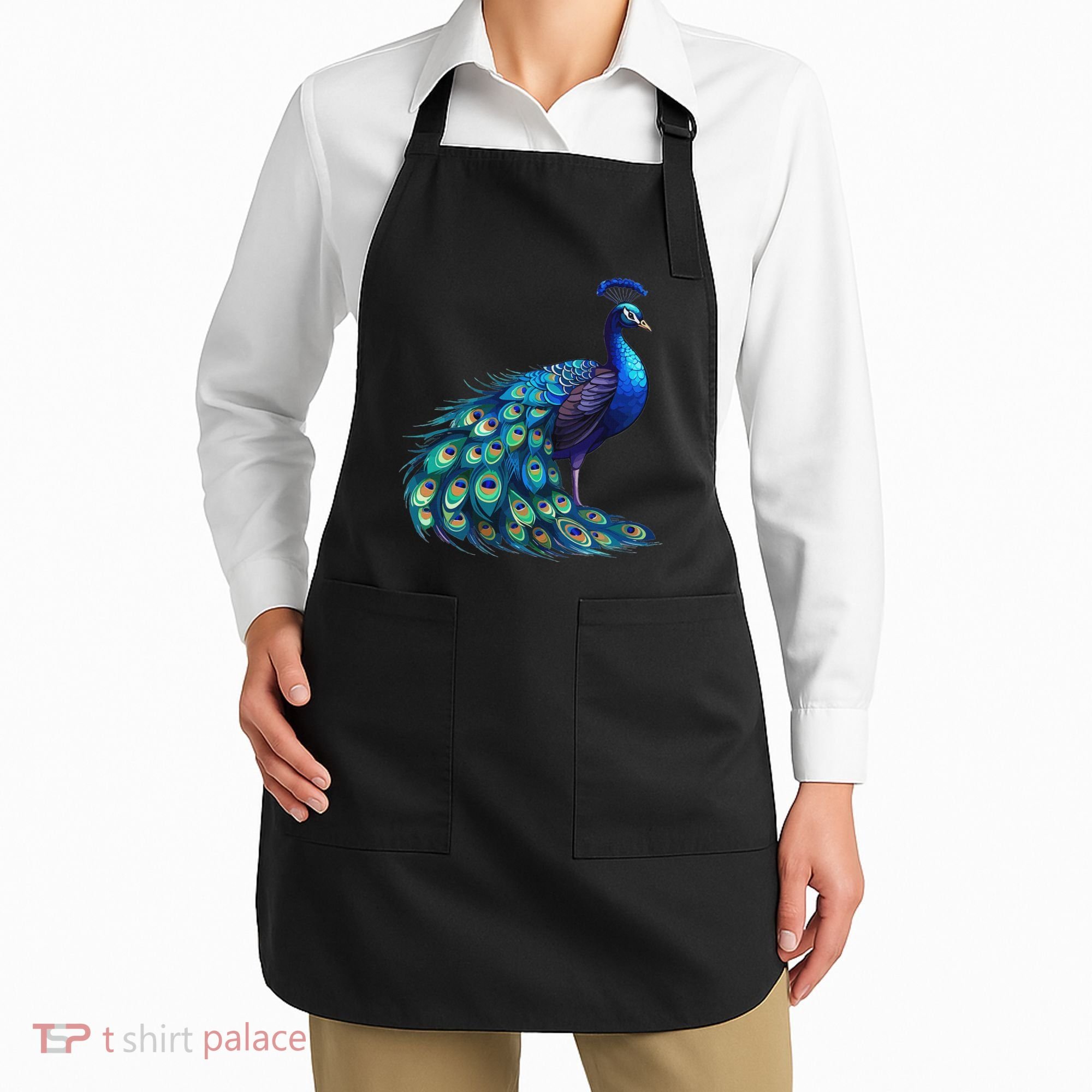 Beautiful Blue Peacock Teal Feathers Bird Lover Women Apron