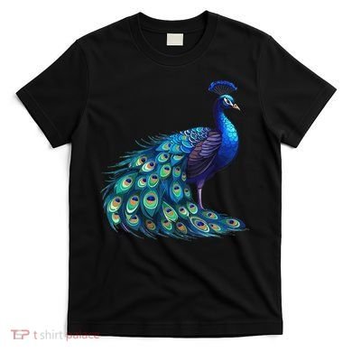 Beautiful Blue Peacock Teal Feathers Bird Lover Women T-Shirt