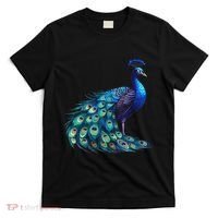 Beautiful Blue Peacock Teal Feathers Bird Lover Women T-Shirt thumb 0