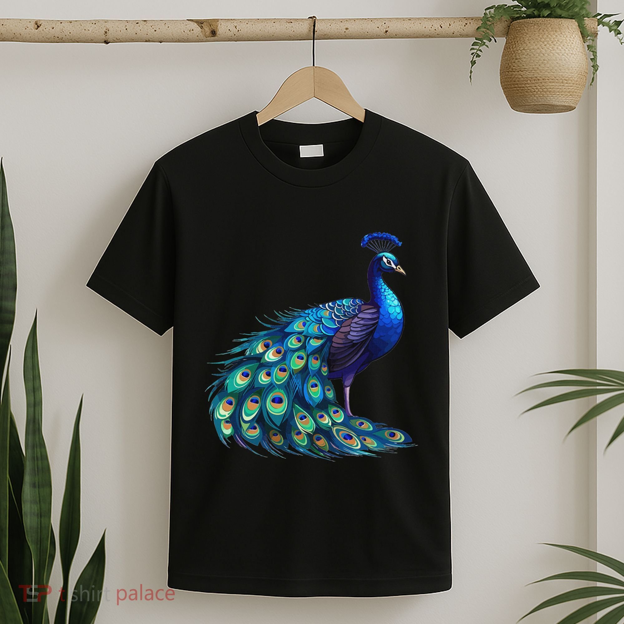 Beautiful Blue Peacock Teal Feathers Bird Lover Women T-Shirt