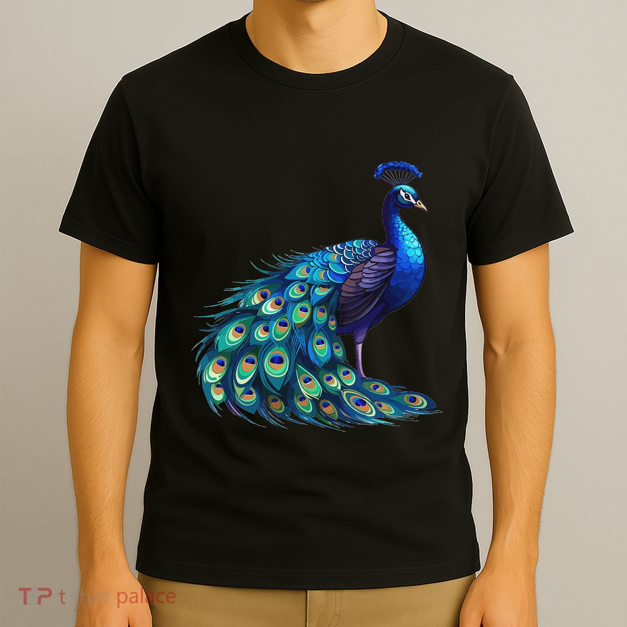 Beautiful Blue Peacock Teal Feathers Bird Lover Women T-Shirt