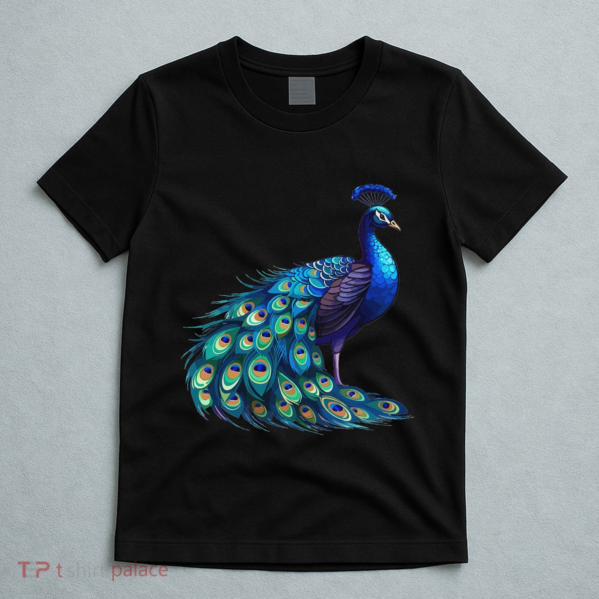 Beautiful Blue Peacock Teal Feathers Bird Lover Women T-Shirt