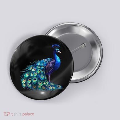 Beautiful Blue Peacock Teal Feathers Bird Lover Women Button