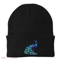 Beautiful Blue Peacock Teal Feathers Bird Lover Women Beanie thumb 0