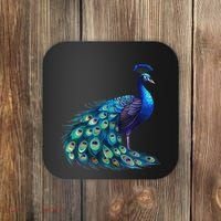 Beautiful Blue Peacock Teal Feathers Bird Lover Women Coaster thumb 0